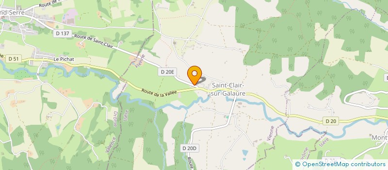 localisation de l'entreprise POUR L'ISERE  SAINT-CLAIR-SUR-GALAURE