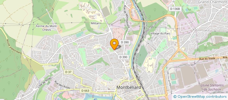 localisation de l'entreprise POUR LA PROMOTION DE LA BIOLOGIE CLINIQUE DU CHBM à MONTBELIARD