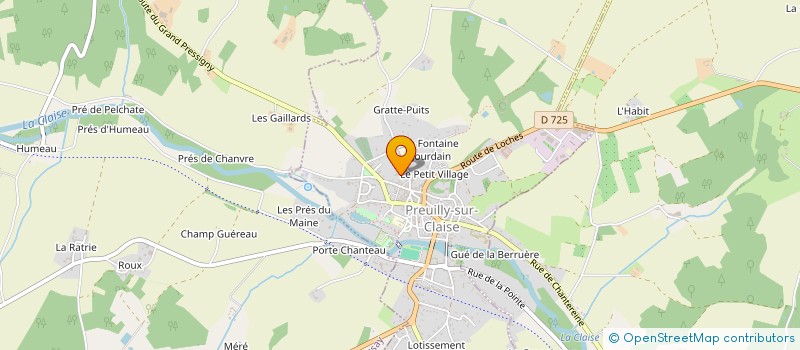 localisation de l'entreprise POUR LE DEVELOPPEMENT DES ACTIVITES CULTURELLES ET SPORTIVES  PREUILLY-SUR-CLAISE