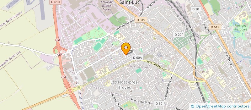 localisation de l'entreprise POUR LE DEVELOPPEMENT DES ACTIVITES ET ASSISTANCE AUX PERSONNES HANDICAPEES CIVILES ET ORPHELINES à LA CHAPELLE-SAINT-LUC