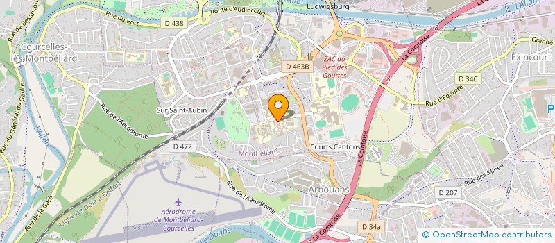 localisation de l'entreprise POUR LE DEVELOPPEMENT DU E-LEARNING EN FRANCHE COMTE  MONTBELIARD