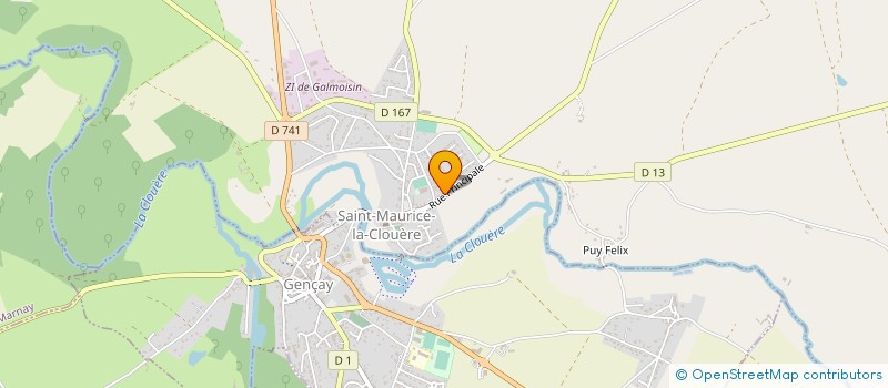 localisation de l'entreprise POUR LE SPORT A L'ECOLE  SAINT-MAURICE-LA-CLOUERE