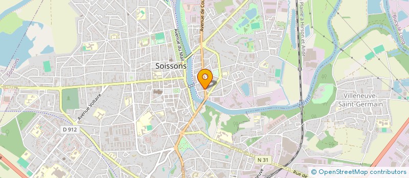 localisation de l'entreprise POUSSINE à SOISSONS