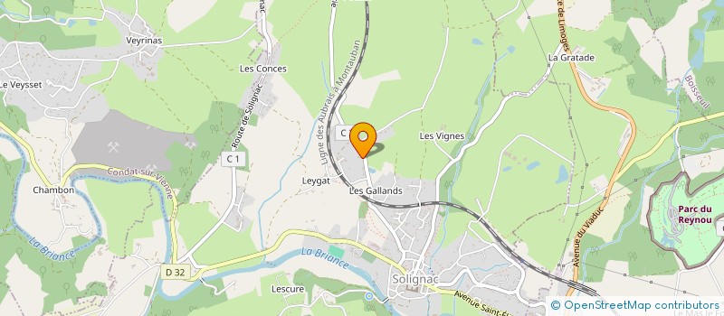 localisation de l'entreprise POUZOL ET LA BORIE à SOLIGNAC