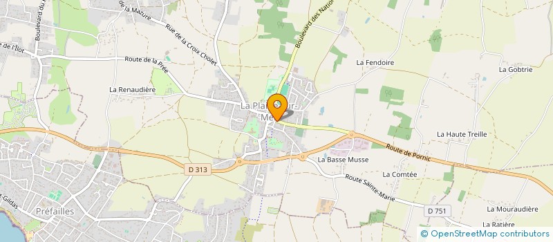 localisation de l'entreprise PP COUVERTURE à LA PLAINE-SUR-MER