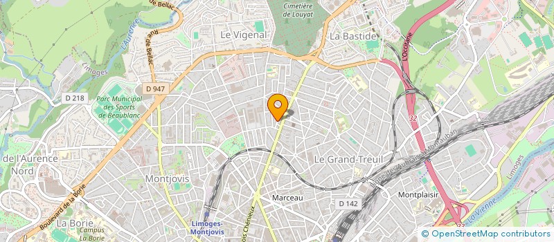 localisation de l'entreprise PRADEAU ET FILS à LIMOGES