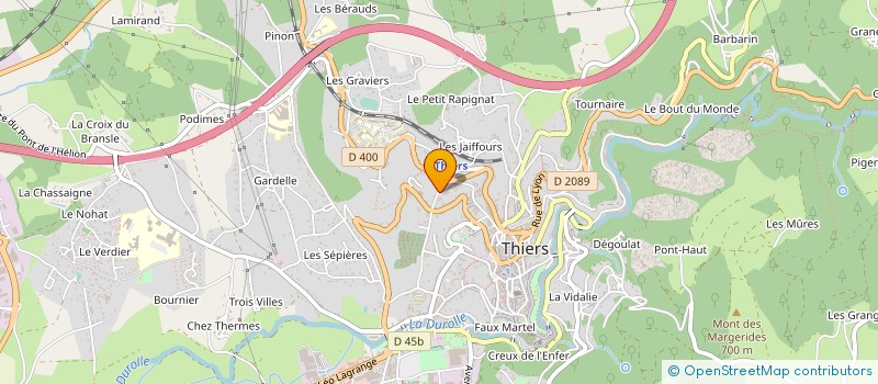 localisation de l'entreprise PRADEL BROSSARD à THIERS