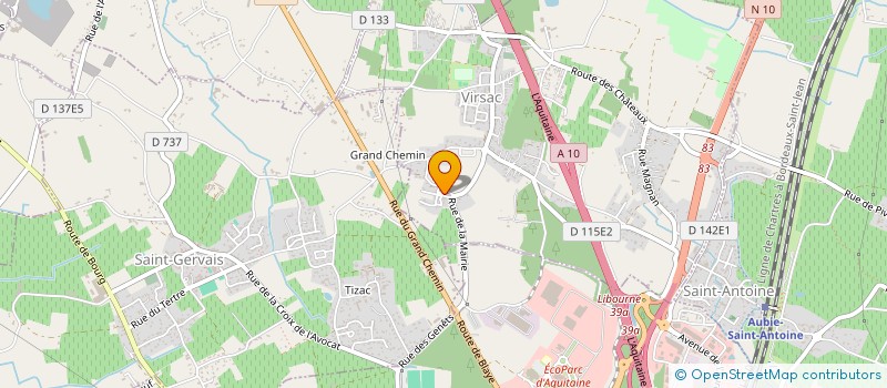 localisation de l'entreprise PRADELLE HABITAT  VIRSAC