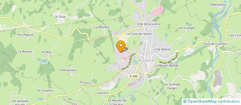 localisation de l'entreprise PRADEUX MONTEIL SOCIETE NOUVELLE à AUZANCES