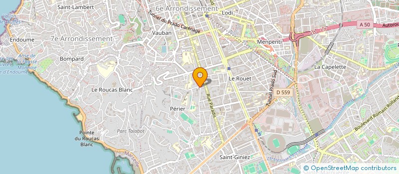 localisation de l'entreprise PRADO AUTOMOBILES à MARSEILLE