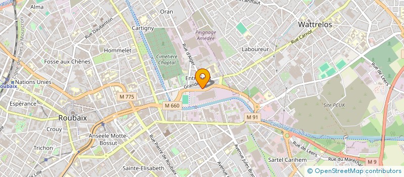 localisation de l'entreprise PRAGMA à ROUBAIX