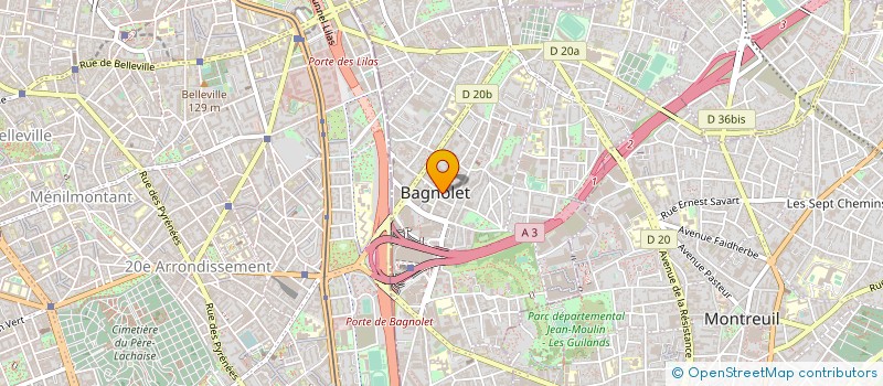 localisation de l'entreprise PRAGMABAT à BAGNOLET