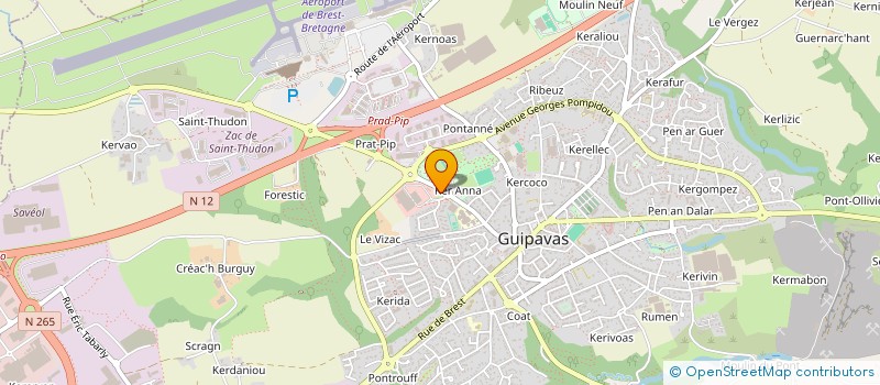 localisation de l'entreprise PRAT PIP  GUIPAVAS