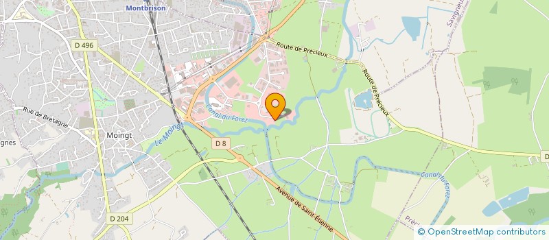 localisation de l'entreprise PRAT T.P.  MONTBRISON