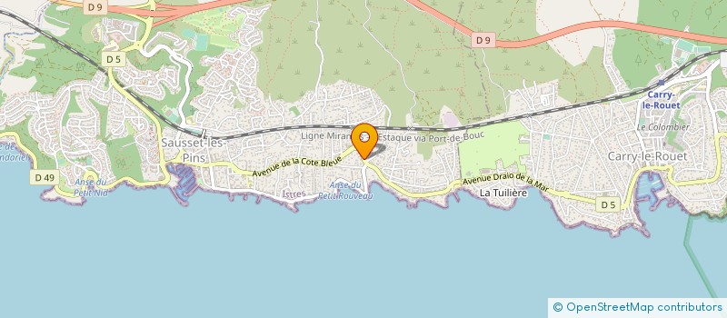 localisation de l'entreprise PRATO ENERGIE  SAUSSET-LES-PINS