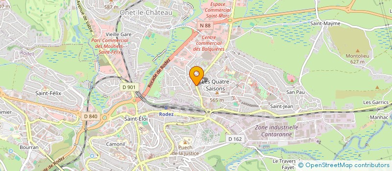 localisation de l'entreprise PRAVEC à ONET-LE-CHATEAU