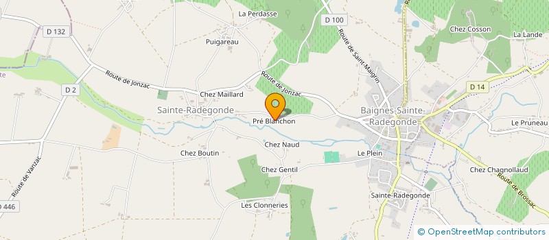 localisation de l'entreprise PRE BLANCHON  BAIGNES-SAINTE-RADEGONDE