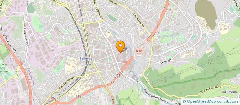 localisation de l'entreprise PREBET ET FILS à SAINT-ETIENNE