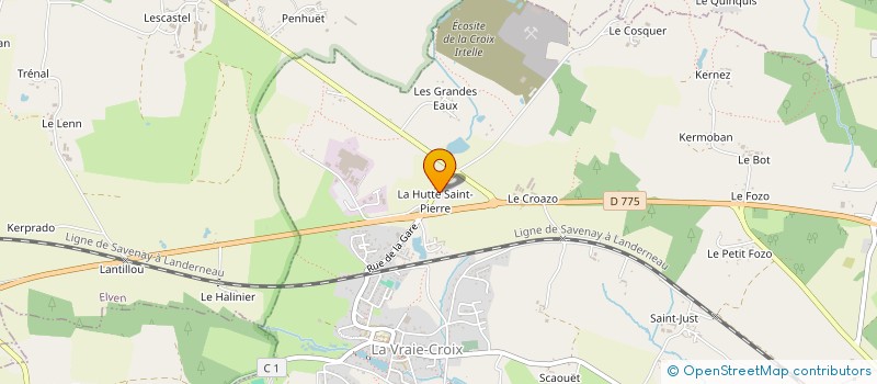localisation de l'entreprise PREFA OUEST à LA VRAIE-CROIX