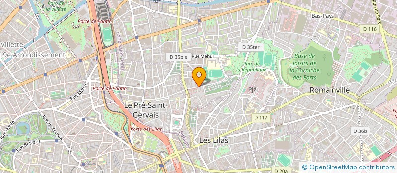 localisation de l'entreprise PRESENCE - ANDRE VERCHUREN  PANTIN