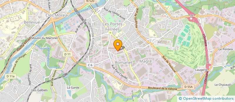 localisation de l'entreprise PRESENCE VERTE PLUS à LIMOGES