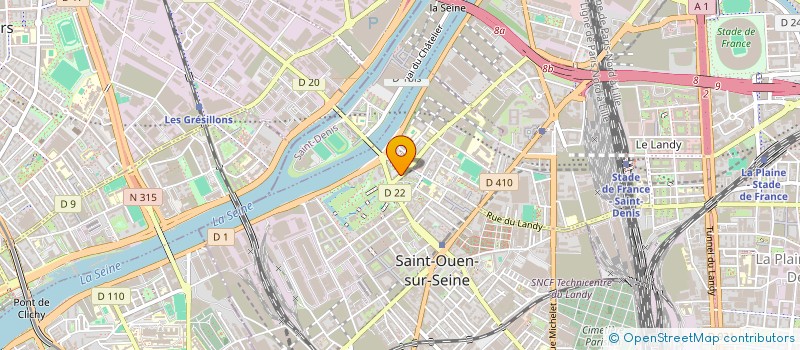 localisation de l'entreprise PRESSE DU LANDY SNC à SAINT-OUEN-SUR-SEINE