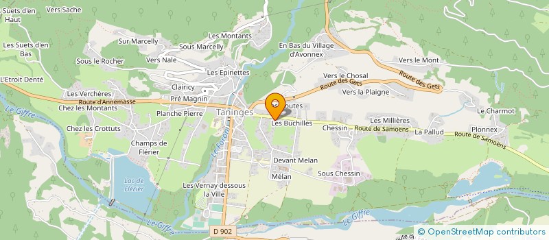 localisation de l'entreprise PRESSET CONSTRUCTIONS à TANINGES