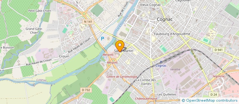 localisation de l'entreprise PRESSING CLAIR ET NET à COGNAC