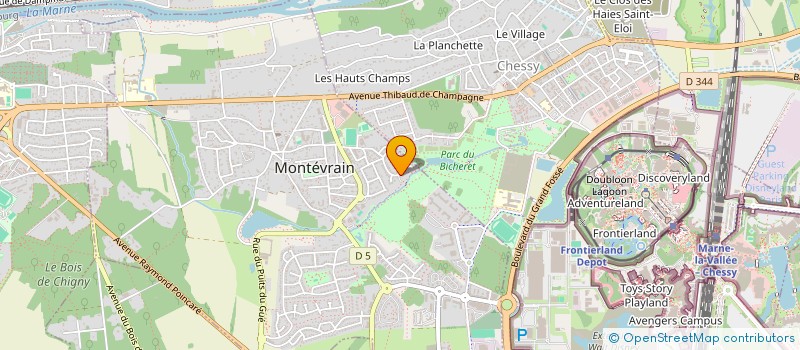 localisation de l'entreprise PRESSING DE LA VALLEE  MONTEVRAIN