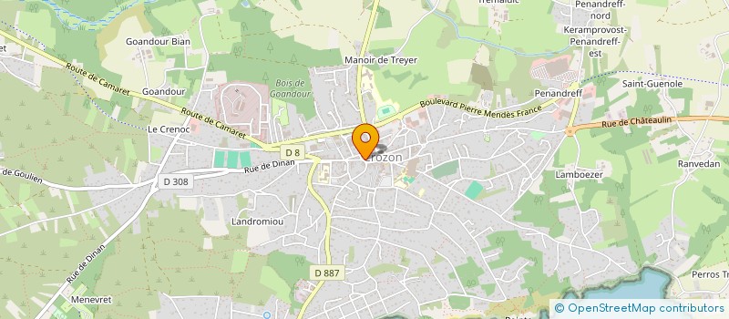 localisation de l'entreprise PRESSING LACROIX à CROZON