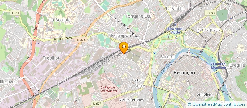 localisation de l'entreprise PRESSING RETOUCHES POUILLEY LES VIGNES à BESANCON