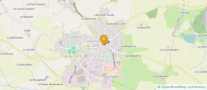localisation de l'entreprise PRESSING VILLAINAIS à VILLAINES-LA-JUHEL
