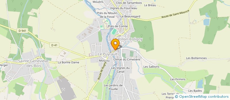 localisation de l'entreprise PRESTA'ROO  CHATILLON-COLIGNY