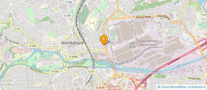 localisation de l'entreprise PRESTA-TECH à MONTBELIARD