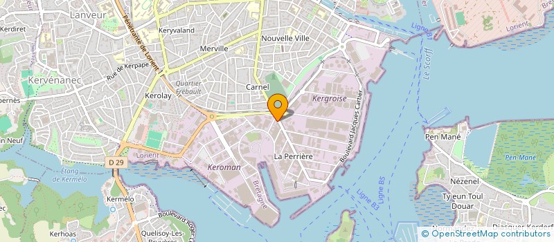 localisation de l'entreprise PRESTATIONS BUREAUTIQUE ET INFORMATIQUE à LORIENT
