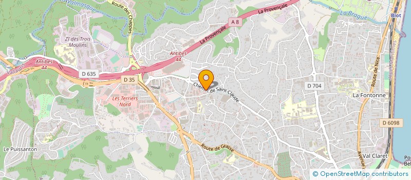 localisation de l'entreprise PRESTATIONS DE SERVICES INFORMATIQUES à ANTIBES