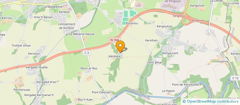 localisation de l'entreprise PREVASY à CARHAIX-PLOUGUER