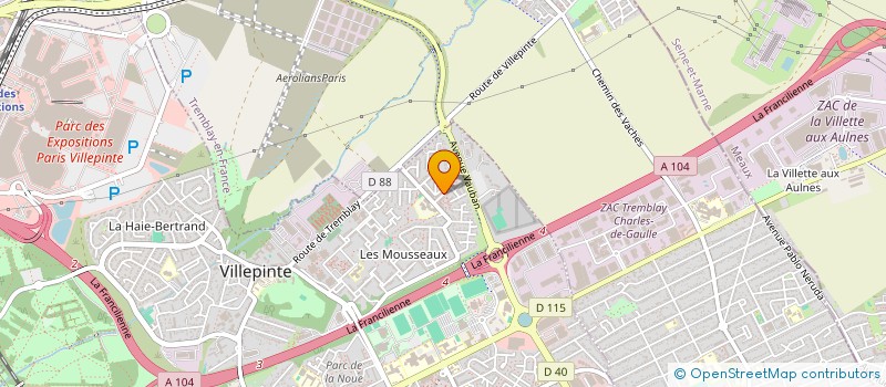 localisation de l'entreprise PREVENTION ET DEVELOPPEMENT SOCIAL à VILLEPINTE