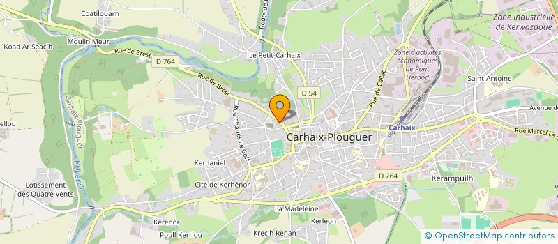 localisation de l'entreprise PREVENTION FRAGILITE CENTRE OUEST BRETAGNE à CARHAIX-PLOUGUER
