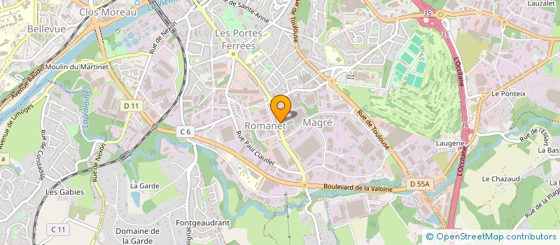 localisation de l'entreprise PREVENTION REINSERTION INFORMATION EN SANTE MENTALE  LIMOGES