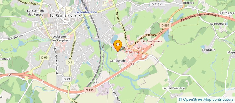 localisation de l'entreprise PRIANT COUVERTURE à LA SOUTERRAINE