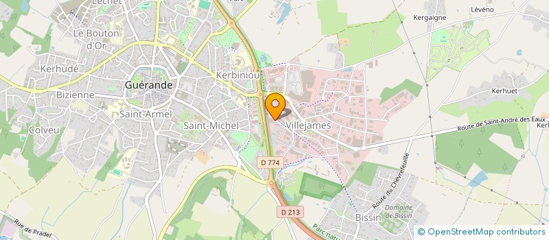 localisation de l'entreprise PRIM'BURO à GUERANDE