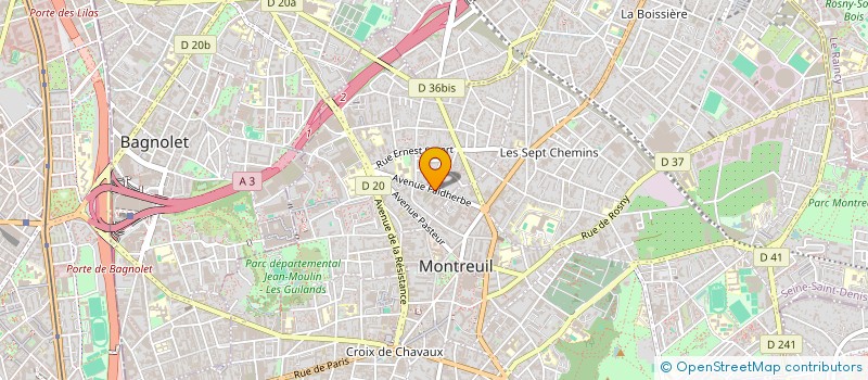 localisation de l'entreprise PRIM ORGA à MONTREUIL
