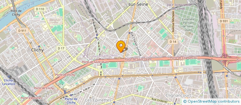 localisation de l'entreprise PRIMA MUSIQUE SARL à SAINT-OUEN-SUR-SEINE