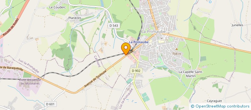 localisation de l'entreprise PRIMAUBOX à LUC-LA-PRIMAUBE