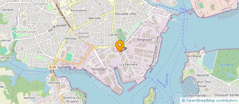 localisation de l'entreprise PRIME'AMENAGEMENTS (PLATRERIE-RENOVATION-ISOLATION-MENUISERIE-ELECTRICITE) à LORIENT