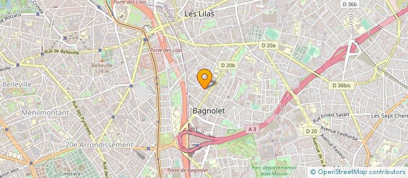 localisation de l'entreprise PRIMEUR BAGNOLET  BAGNOLET