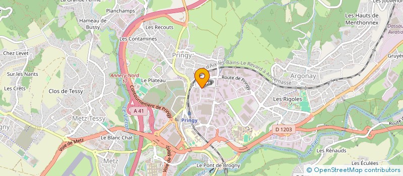 localisation de l'entreprise PRINGY AUTOMOBILES à ANNECY