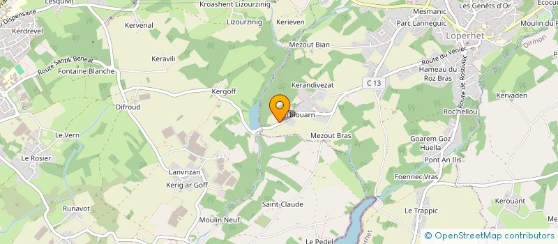 localisation de l'entreprise PRISCA  LOPERHET