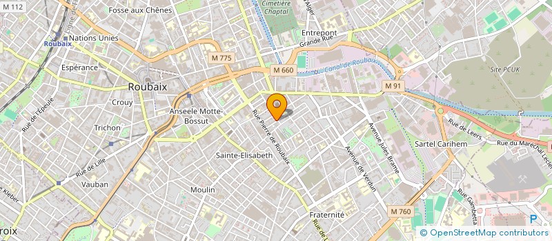 localisation de l'entreprise PRISMATIK à ROUBAIX